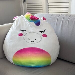 Squishmallows White and Rainbow Unicorn Plush